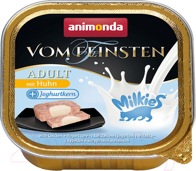 Влажный корм для кошек Animonda Vom Feinsten Adult Milkies курица и йогуртовая начинка / 83113 (100г)