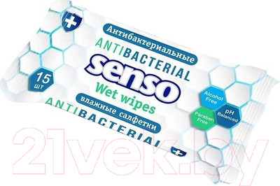 Влажные салфетки Senso Антибактериальные (15шт)