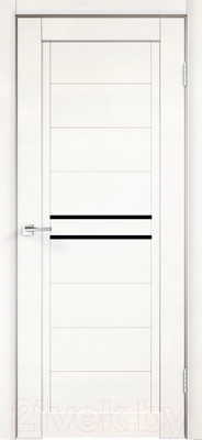 Дверь межкомнатная Velldoris Экошпон Next 2 70x200 (белый эмалит/лакобель черный)