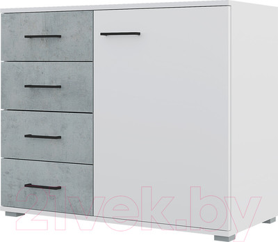 Тумба Горизонт Мебель Nova (белый/бетон)