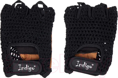 Перчатки для пауэрлифтинга Indigo Sport SB-16-1967 (L, черный/коричневый)