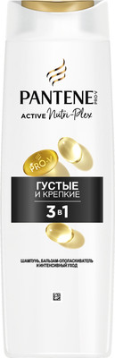 Шампунь для волос PANTENE Густые и крепкие 3 в 1 шампунь+бальзам+уход (360мл)
