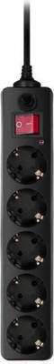 Сетевой фильтр Buro 500SH-5-B (5м, 5 розеток, черный)
