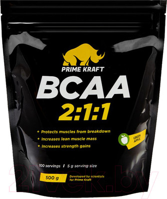 Аминокислоты BCAA Prime Kraft 2:1:1 (500г, зеленое яблоко)