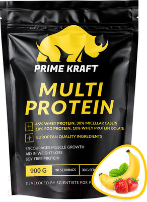 Протеин Prime Kraft Multi Protein Клубника-банан (900г)