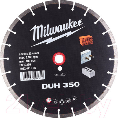 Отрезной диск алмазный Milwaukee 4932471986