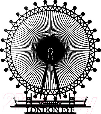 Декор настенный Arthata Колесо обозрения 25x50-B / 082-1 (черный)