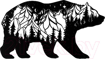 Декор настенный Arthata Мишка в лесу 25x50-B / 081-1 (черный)