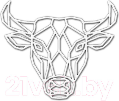 Декор настенный Arthata Голова быка 35x35-V / 083-1 (белый)