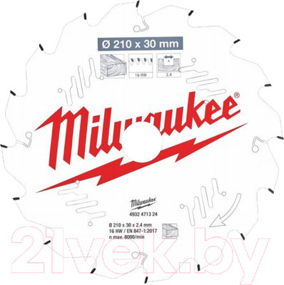 Пильный диск Milwaukee 4932471324