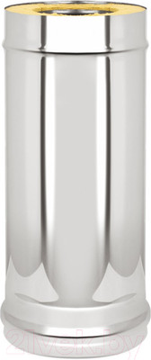 Труба дымохода Везувий 0.5мм д.150x220 L-0.5м (оцинкованный)