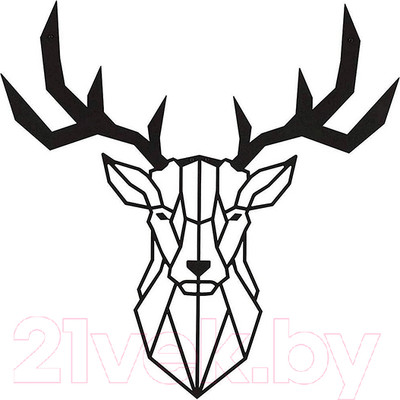 Декор настенный Arthata Северный олень 35x35-B / 087-1 (черный)