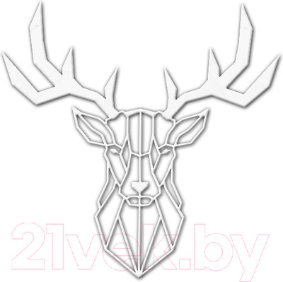 Декор настенный Arthata Северный олень 35x35-V / 087-1 (белый)