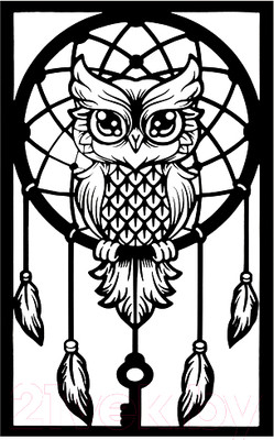 Декор настенный Arthata Ловец снов 25x50-B / 088-1 (черный)