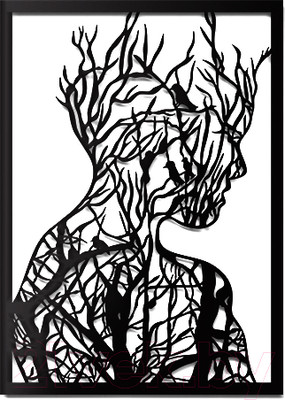 Декор настенный Arthata Девушка 25x50-B / 091-1 (черный)