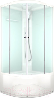 Душевая кабина Domani-Spa Delight 110 High / DS01D110HWM00 (белый/сатин-матированное стекло)