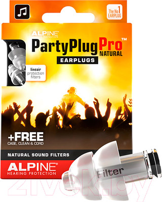 Беруши для музыкантов Alpine Hearing Protection PartyPlug Pro Natural / 111.21.600