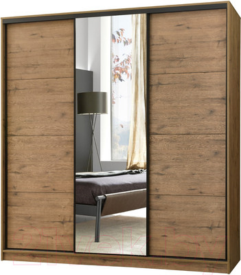 Шкаф-купе Рэйгрупп B 237 VVH Bromo РГ-07.02 (дуб велингтон/черный матовый)