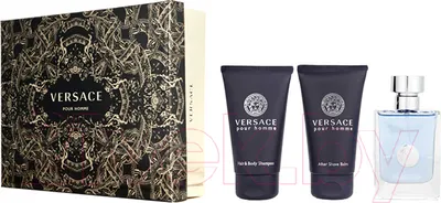 Парфюмерный набор Versace Pour Homme Туалетная вода 50мл+Бальзам п/б 50мл+Гель д/д 50мл