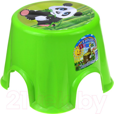 Табурет-подставка Эльфпласт Пенек с рисунком / EP163 (салатовый)