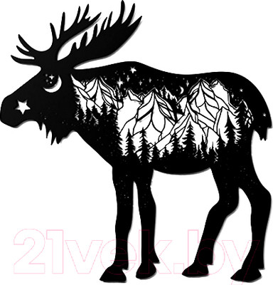 Декор настенный Arthata Лось 35x35-B / 127-1 (черный)
