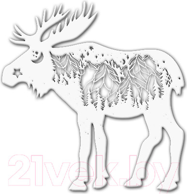 Декор настенный Arthata Лось 35x35-V / 127-1 (белый)