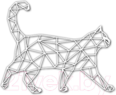 Декор настенный Arthata Кот на прогулке 60x80-V / 131-1 (белый)