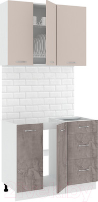 Кухонный гарнитур Кортекс-мебель Корнелия Лира 1.0 без столешницы (капучино/оникс)