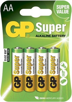 Комплект батареек GP Batteries Super LR6/AA 15A-CR4 (4шт)