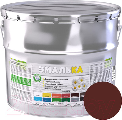 Эмаль Эмалька ПФ-115 С (10л, вишневый)