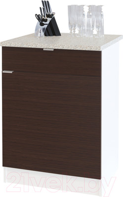 Шкаф-стол кухонный Сокол-Мебель ТК-06.1 (белый/венге)