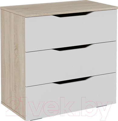 Комод ТриЯ Тип 3 (дуб сонома/белый ясень)