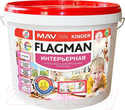 Краска MAV Flagman Kinder (11л, белый полуматовый)