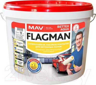 Лак MAV Flagman Bettex Aqua (11л, бесцветный полуглянцевый)