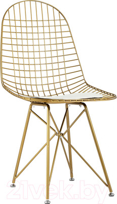 Стул Stool Group Eiffel (золотой с белой подушкой)