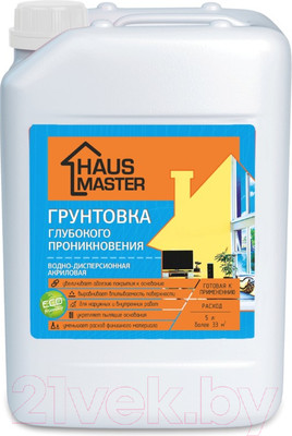 Грунтовка Haus Master Глубокого проникновения (5л, бесцветный)
