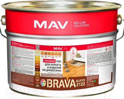 Лак MAV Brava Alkyd 2122 (10л, бесцветный глянцевый)