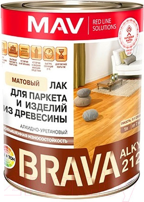 Лак MAV Brava Alkyd 2122 (1л, бесцветный матовый)