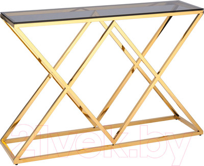 Консольный столик Stool Group Инсигния 120x40 / ECST-026-TG-SK (стекло Smoke/сталь золото)