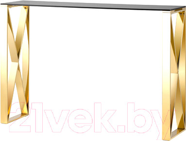 Консольный столик Stool Group Кросс 115x30 / ECST-008-TG-SK (стекло smoke/сталь золото)