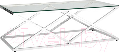 Журнальный столик Stool Group Инсигния 120x60 / ECT-026 (прозрачное стекло/сталь серебристый)