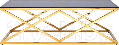 Журнальный столик Stool Group Инсигния 120x60 / ECT-026-TG-SK (стекло Smoke/сталь золото)