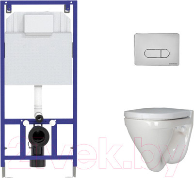 Унитаз подвесной с инсталляцией Sanita Luxe Attica SL DM ATCSLWH0104 + 525 040000 + D3 040033