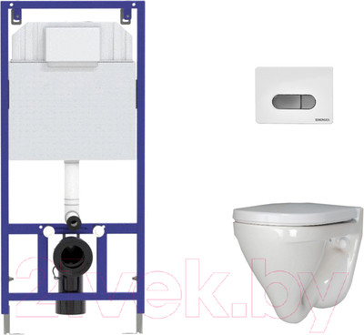 Унитаз подвесной с инсталляцией Sanita Luxe Attica SL DM ATCSLWH0104 + 525 040000 + D7 040037