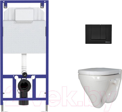 Унитаз подвесной с инсталляцией Sanita Luxe Attica SL DM ATCSLWH0104 + 525 040000 + S5 040045