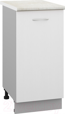 Шкаф-стол кухонный Кортекс-мебель Корнелия Лира НШ40р (белый/королевский опал)