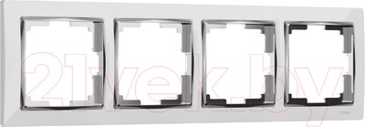 Рамка для выключателей и розеток Werkel W0041901 / a051643 (белый/хром)