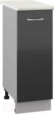 Шкаф-стол кухонный Кортекс-мебель Корнелия Лира НШ30р (черный/королевский опал)