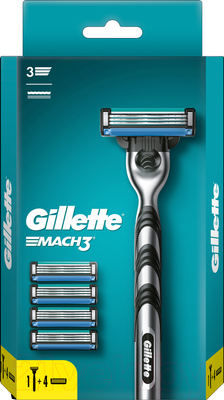 Бритвенный станок Gillette Mach3 (+ 4 кассеты)