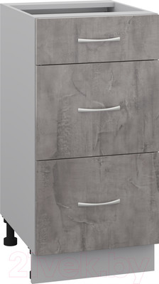 Шкаф-стол кухонный Кортекс-мебель Корнелия Лира НШ40р3ш без столешницы (оникс)